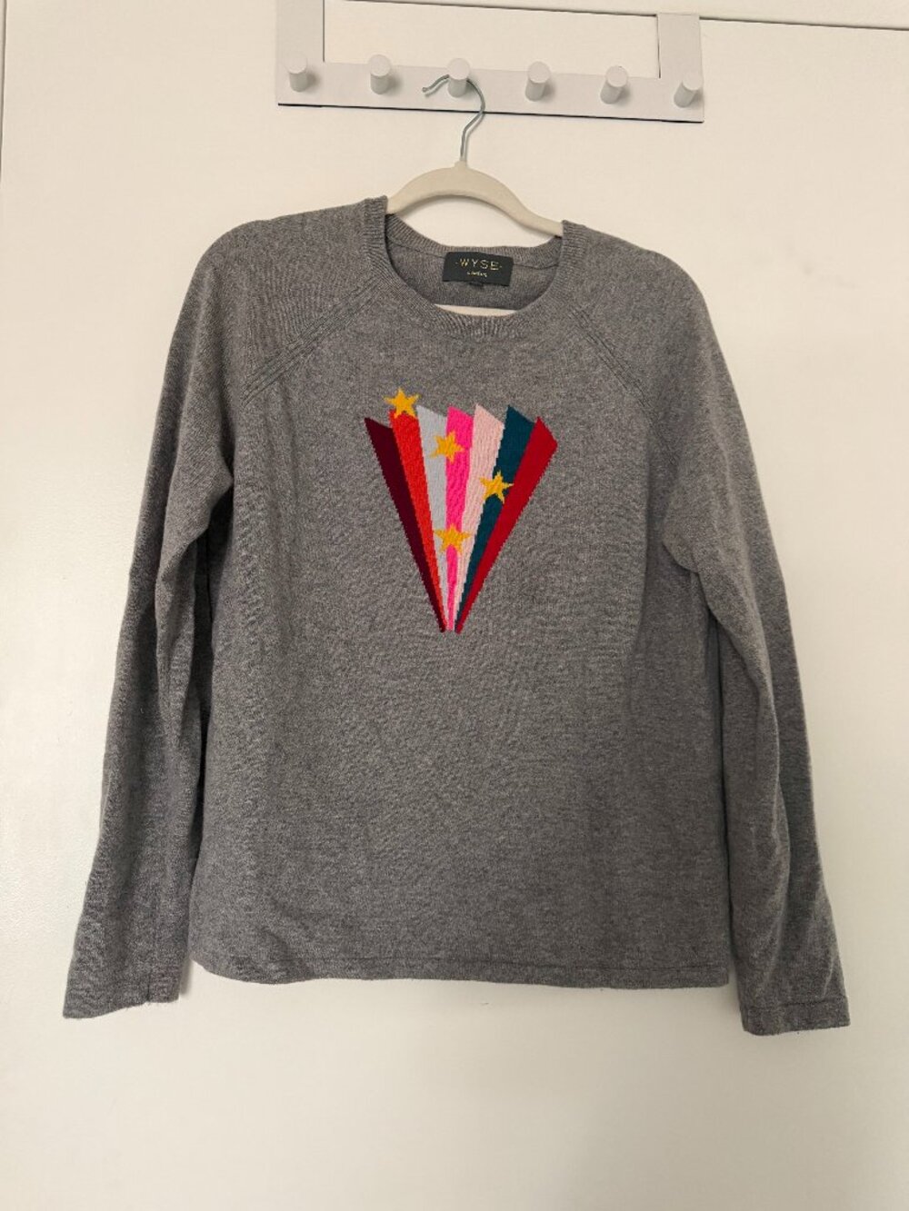 Wyse London Grey Cashmere Star Sweater